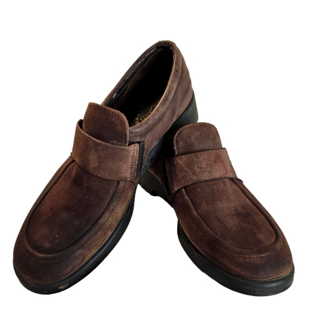 [Dexter USA] Waterproof Seude Brown Walkmocc Slip On Loafers Womens 8M